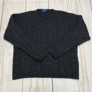 J. Crew Men's Wool Charcoal V-Neck Sweater